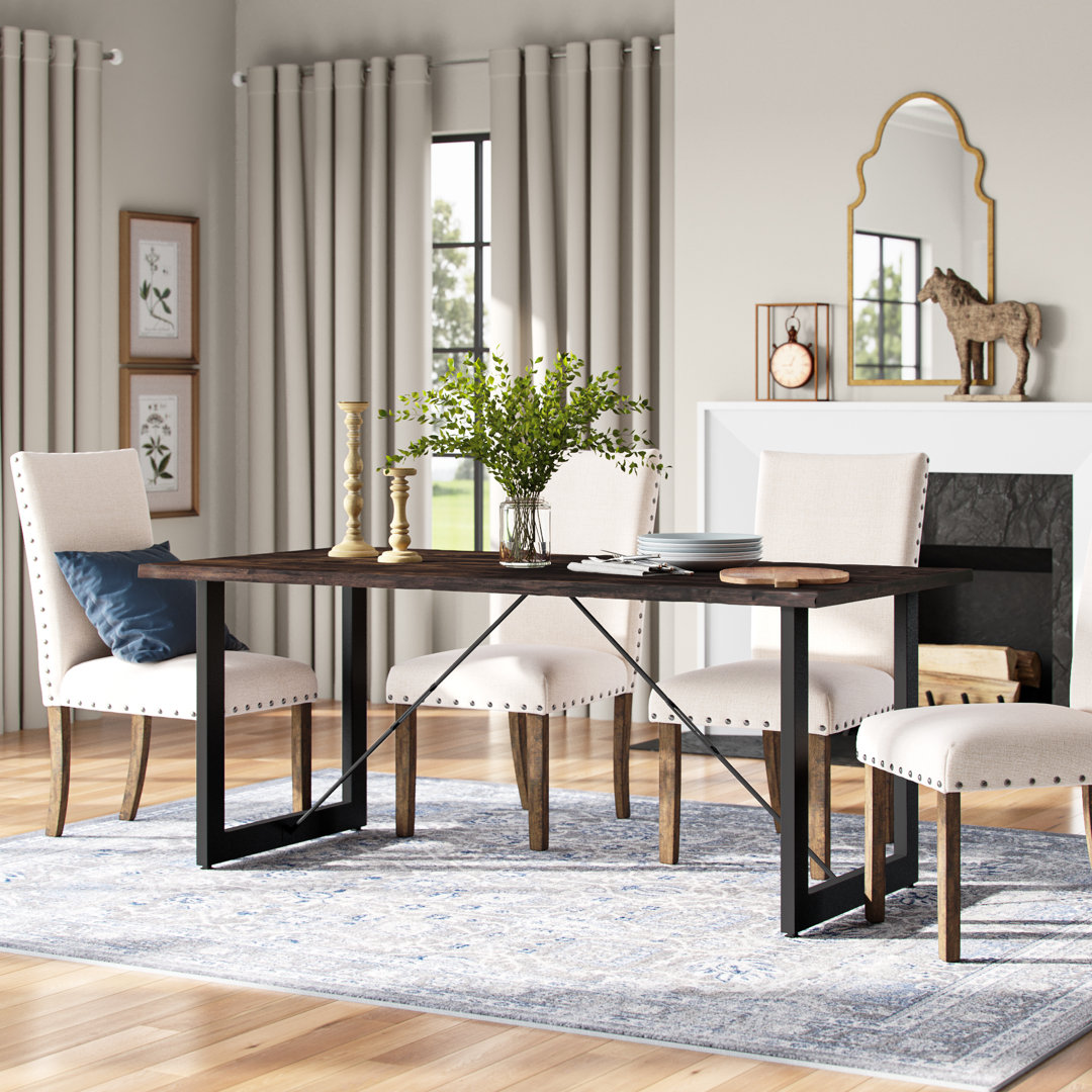 Borsari Metal Base Dining Table Lark Manor™