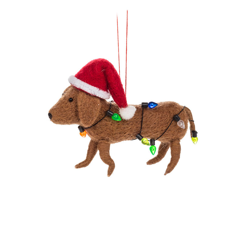 Ornement suspendu Dachsund avec lumières