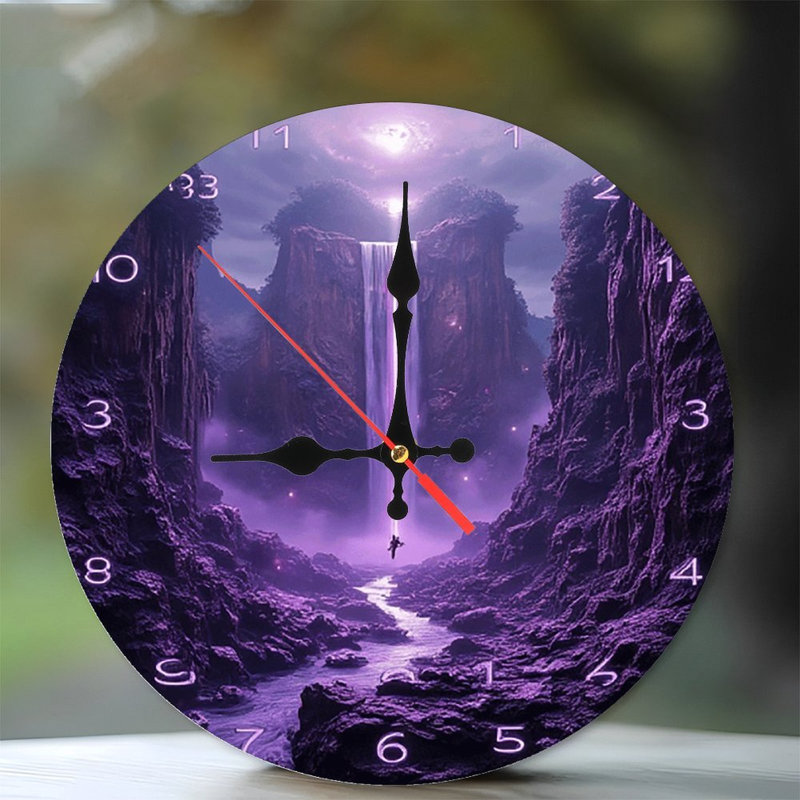 Décoration murale horloge mauve cascade fantaisie