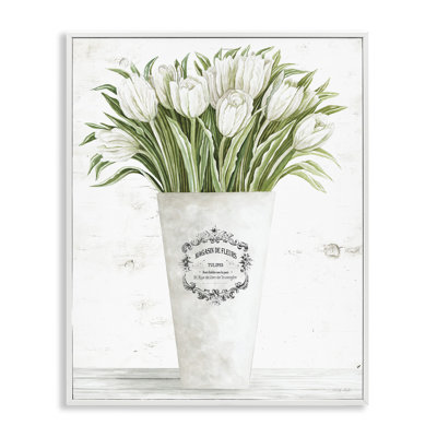 Tulip Bouquet in Parisian Vase Floral Arrangement by Cindy Jacobs - Graphic Art Print