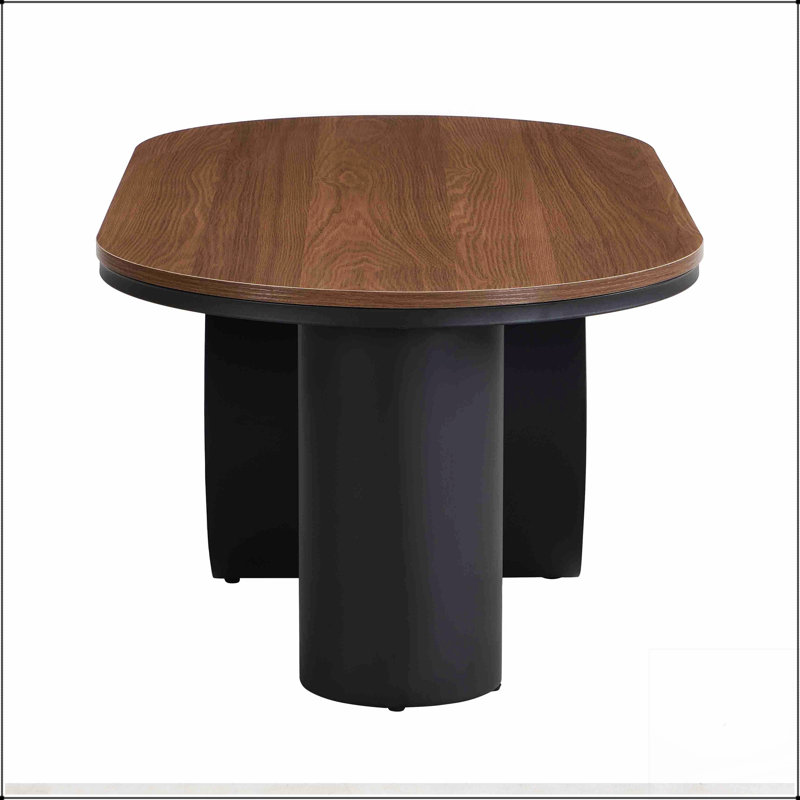 Table basse ovale de luxe industrielle avec tiroir de rangement spacieux, parfaite pour les salons modernes et élégants