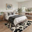 Tapis beige / noir à motif floral lavable à la machine avec envers antidérapant Veridiana-128992294