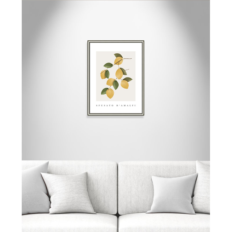 Amalfi Lemons - cadre photo, impression, H 16,25 po x l 14,25 po x P 0,875 po, Cadre argenté