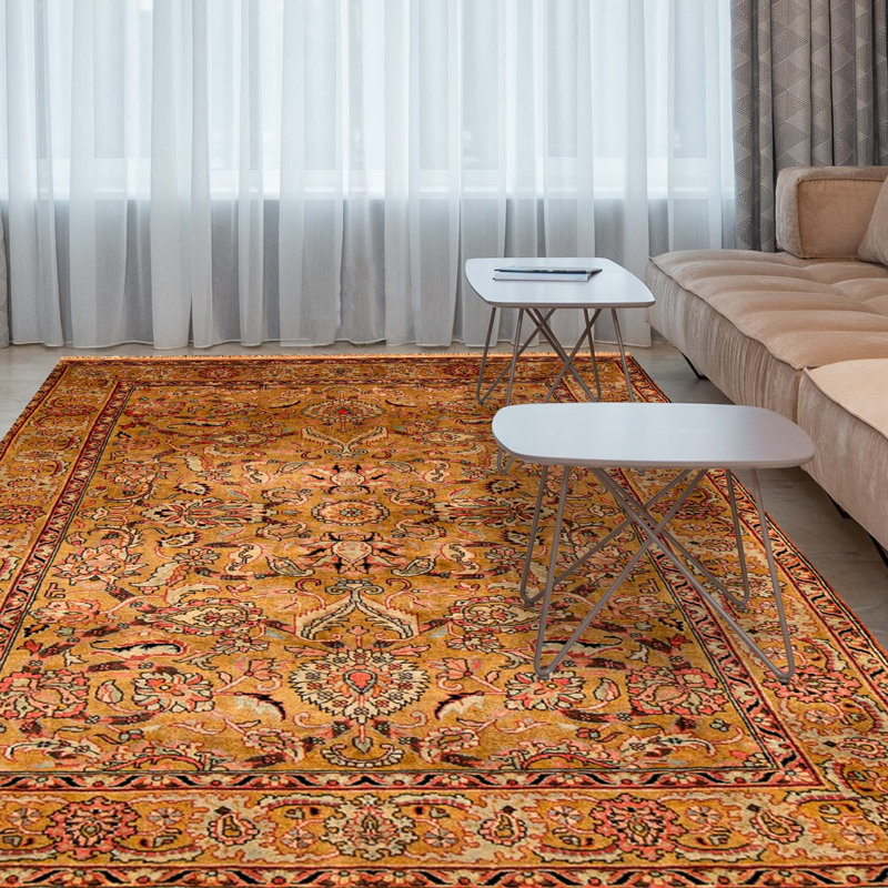 Hand-Knotted High-Quality Gold Area Rug