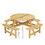 8Person Outdoor Picnic Set With Umbrella Hole And Benches-433402968