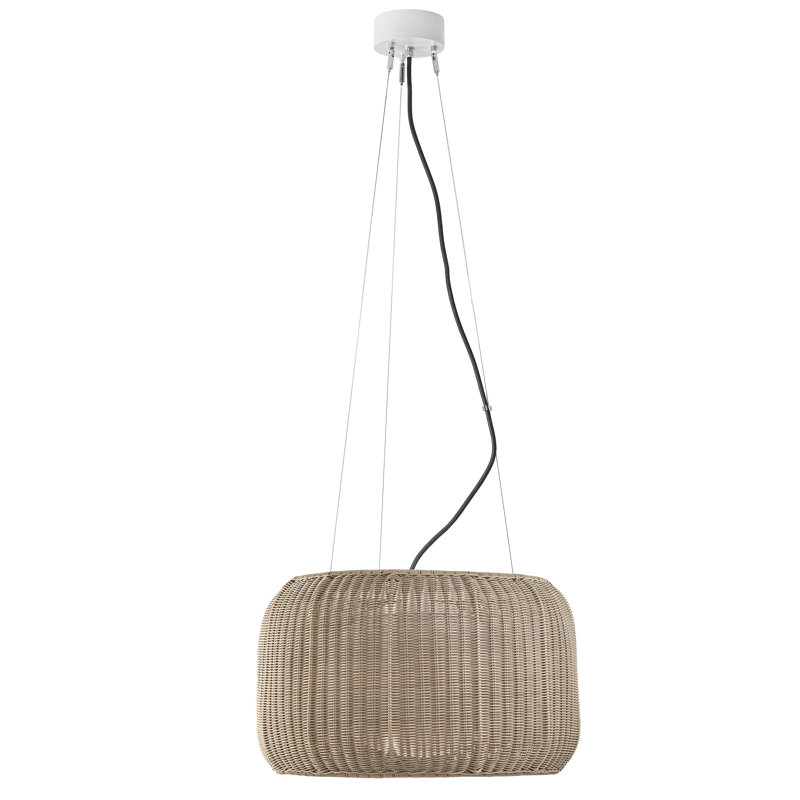 Luminaire suspendu cylindrique à 1 lumière Fora, Blanc naturel, Beige clair