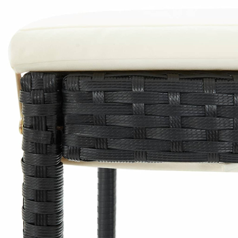 Arlmont & Co. 5 Piece Patio Bar Set Black Solid Wood Acacia And Poly Rattan