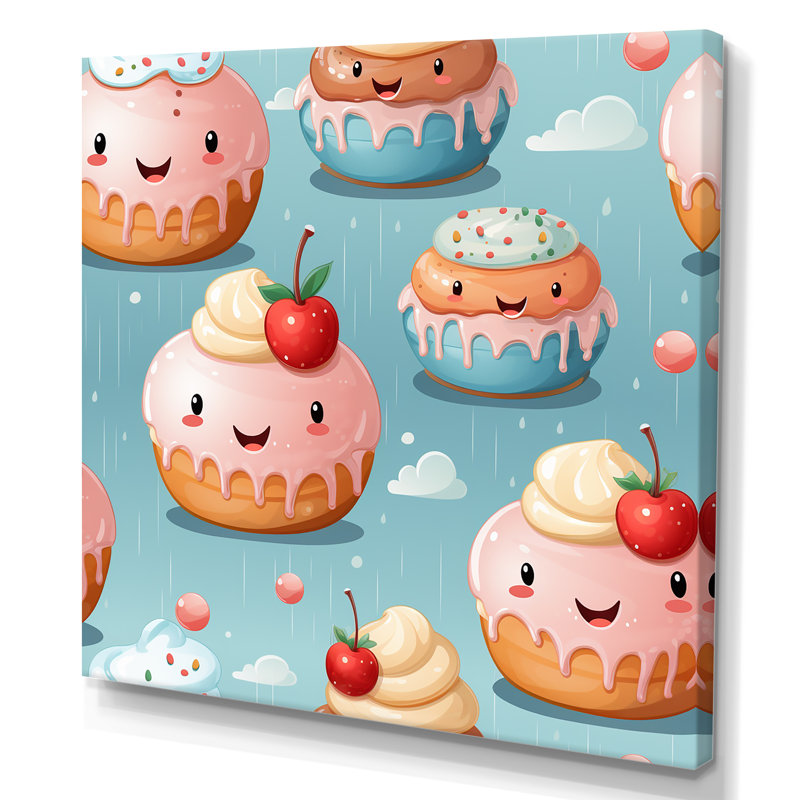 Rose et bleu Donut Kithchen, H 36 po x l 36 po x P 1,5 po