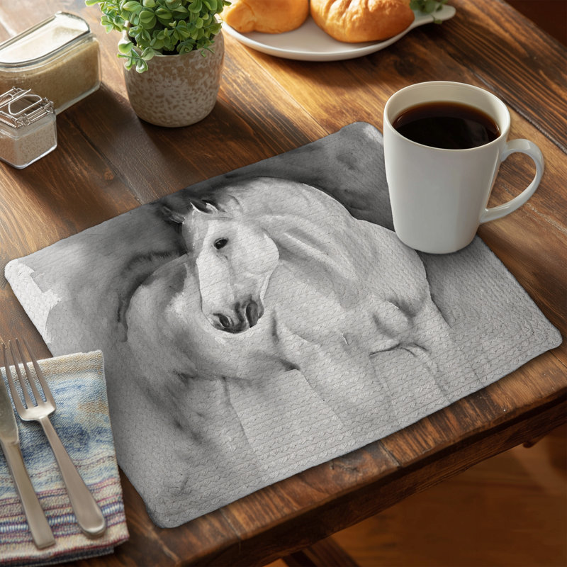 Monochrome White Braided Polyester Placemat | Beauty Decor