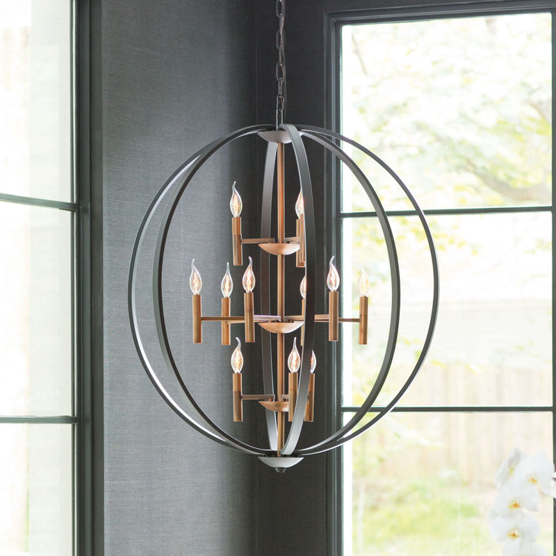 Euclid 12-Light Globe Pendant, Spanish Bronze