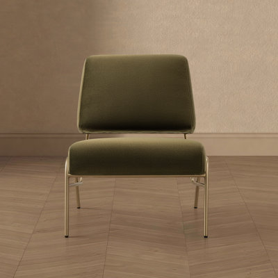 Fauteuil lounge Serenity contemporain et moderne, recouvert de faux mohair vert forêt