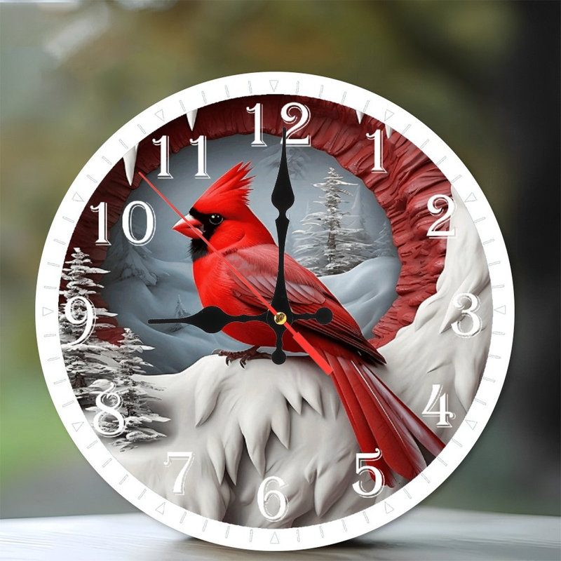 Horloge murale en bois 10 po, mouvement silencieux, à piles (piles AA non incluses), décor artistique, parfait pour les décorations