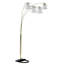 Lampe sur pied à branches 84 "avec quatre lumières et abat-jour transparent 84"