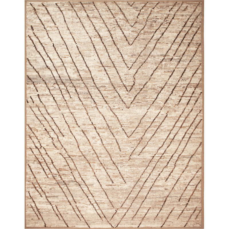 Tapis abstrait directionnel moderne 10 pi 8 po x 13 pi 7 po Nazmiyal Collection