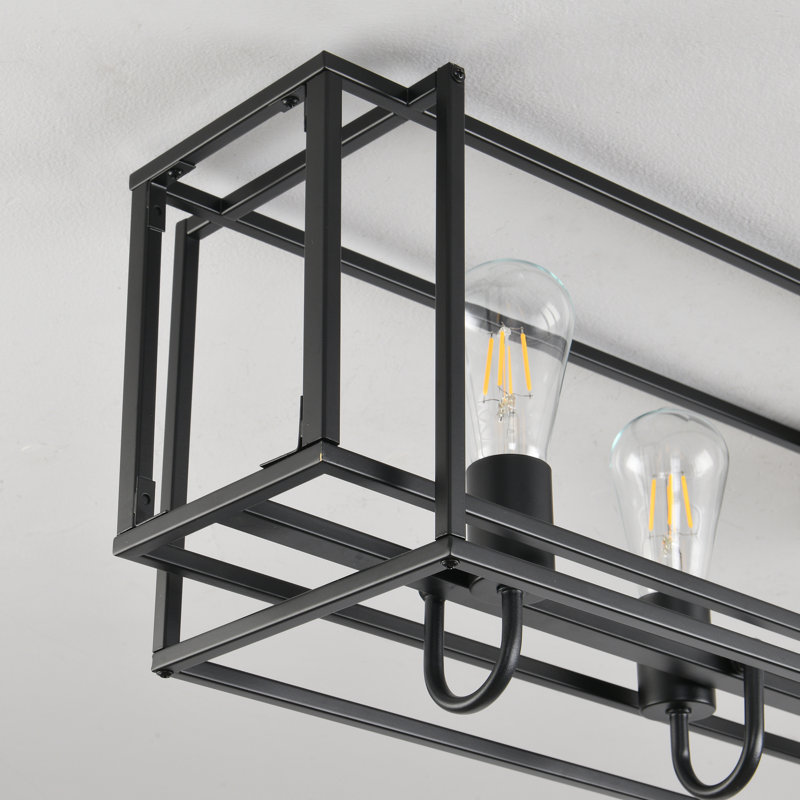 Plafonnier encastré 6 lumières 47,24 po noir