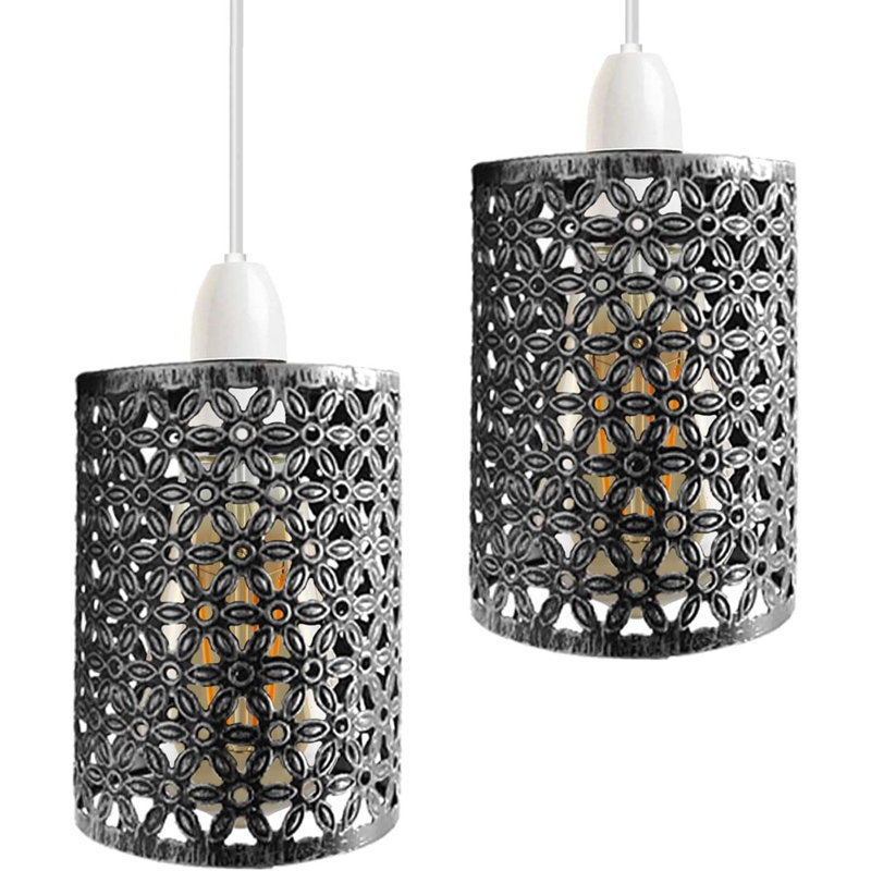 Arohi 13.5cm H Metal Drum Lamp Shade ( Screw On ), Brushed Silver
