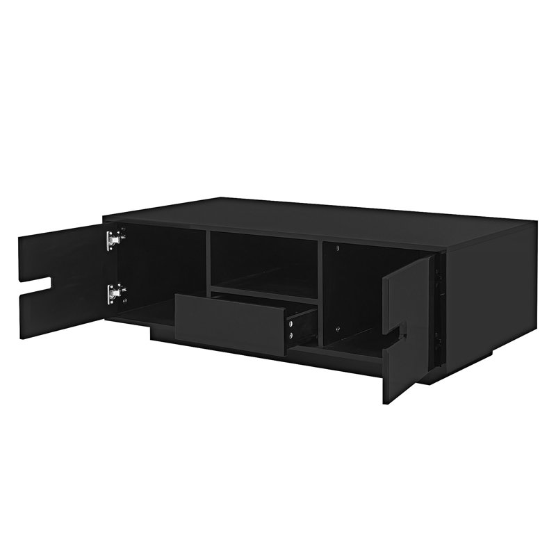 Rectangle Coffee Table With Storage, Black