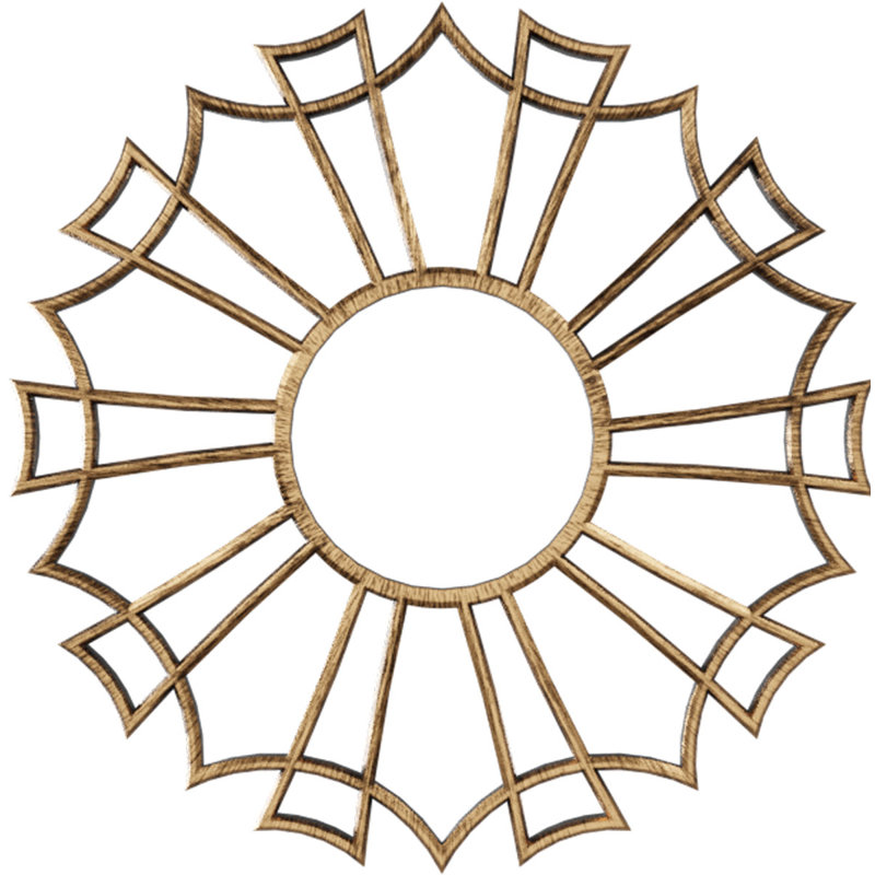 Médaillon de plafond 34 po x 34 po x P 12 po x P 1 po Augustus, H 30 po x l 30 po x P 1 po, Bronze vieilli