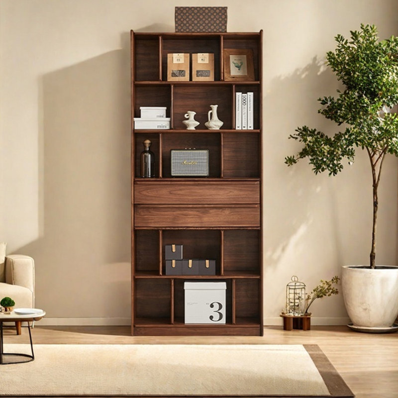 Light luxury black walnut bookcase