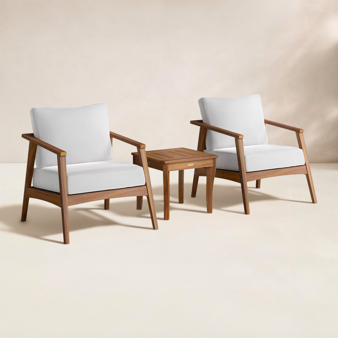 Akiva Eucalyptus 2 - Person Patio Conversation Sets with Cushions Birch Lane™