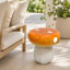 Orange Mushroom Resin Accent Stool, 13 x 13.4 Inches, Orange-1979483368