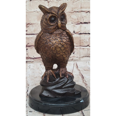 Sculpture hibou miniature en métal Hot Bronze