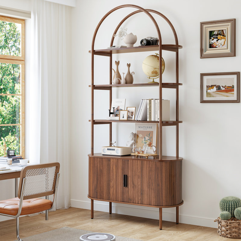 Étagère à livres 78,7 ", étagère large à 4 niveaux, Brun