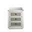 Table d'appoint en miroir et faux diamants - Armoire 3 tiroirs rectangulaire simple et élégante, étincelle argentée, structure en bois synthétique robuste, entièrement assemblée et gracieuse