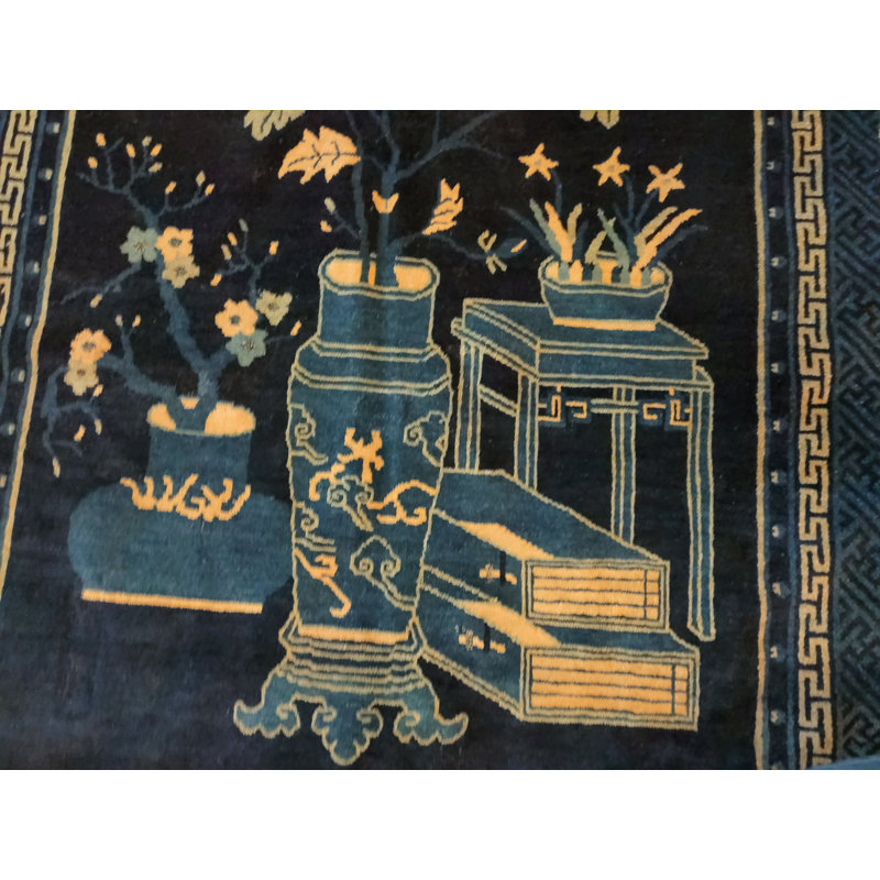 Antique Chinese - Baotou Blue 1920s Rug