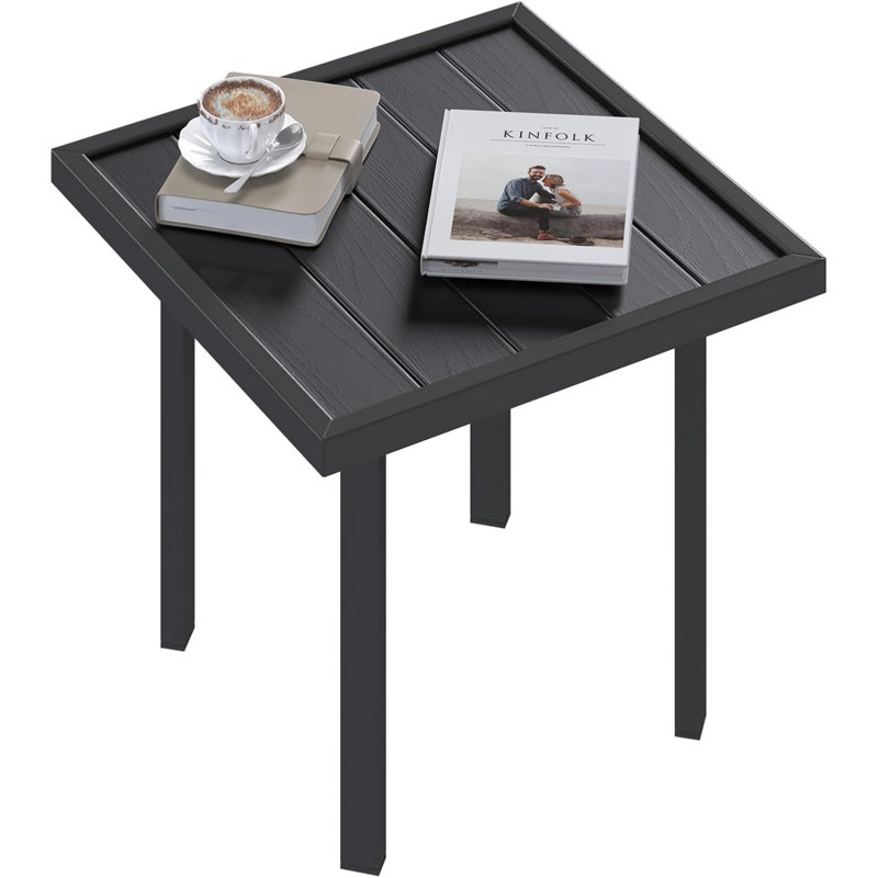 Square Metal Outdoor Side Table , 44.96cm cm W 44.96cm cm D