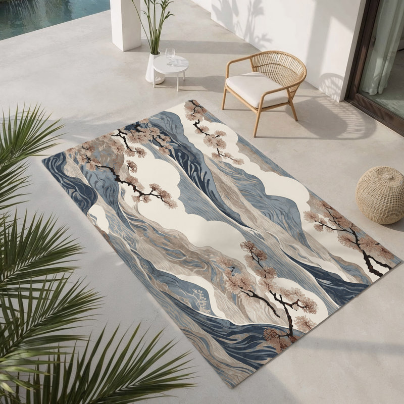 Soft Blossom Indoor And Outdoor Area Rug, Rectangle 9' x 12'