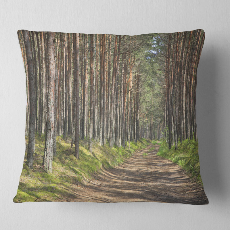 Très belle circulation forestière à travers un oreiller de bois épais, 18 po x 18 po, Coussin décoratif