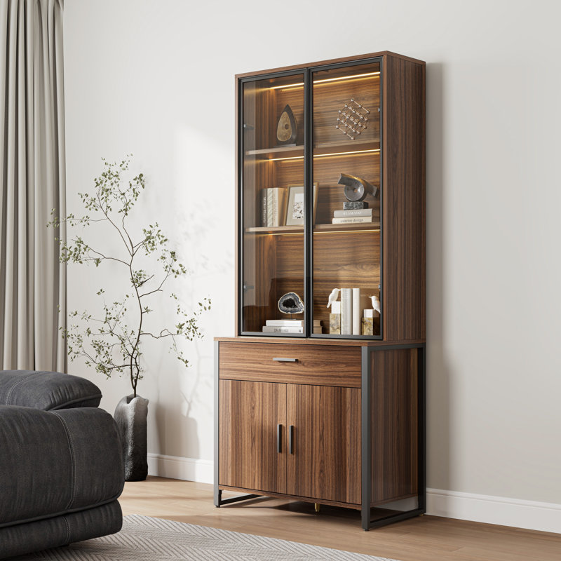Chickasha Storage Bookcase, Brown/Gray