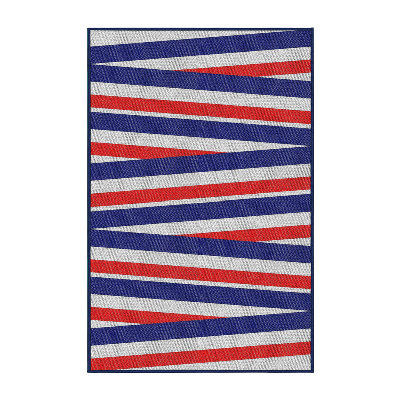 Tapis bleu / rose Alston, Rectangle 5 pi x 7 pi