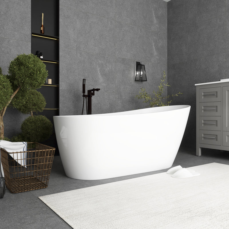 63'' x 31'' Freestanding Soaking Acylic Bathtub