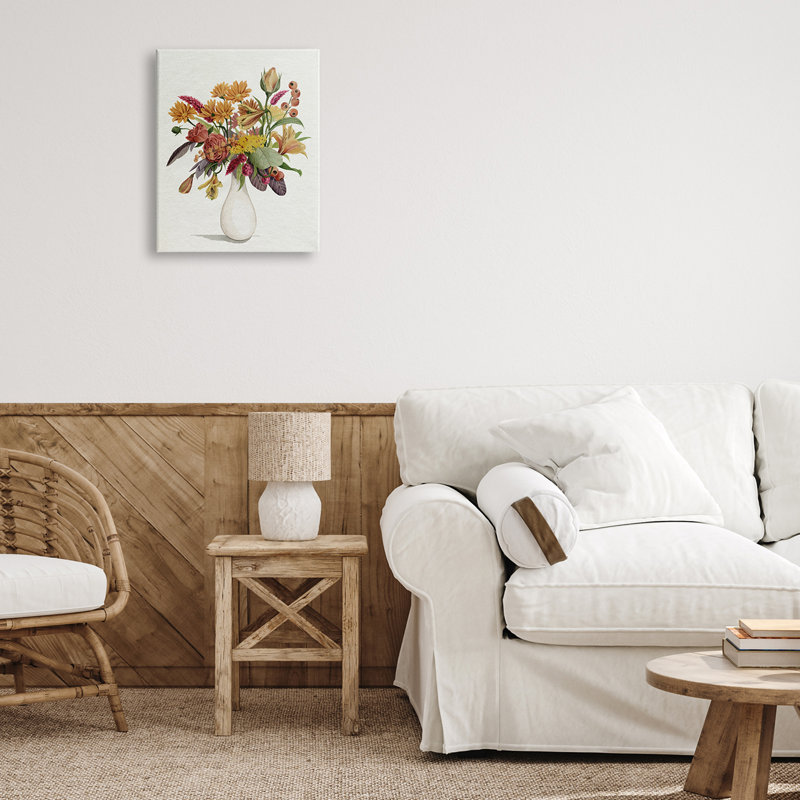 Arrangement de bouquet de fleurs Traditional Country par Grace Popp - Peinture, Toile tendue, H 20 po x l 16 po x P 1,5 po