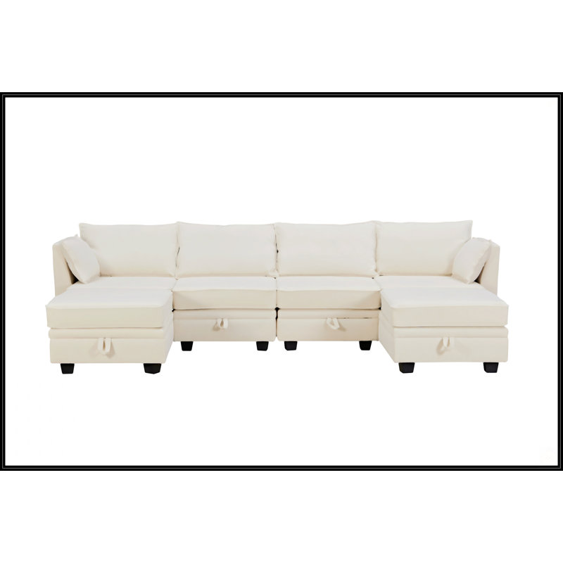Grand canapé modulaire moderne en U, Beige