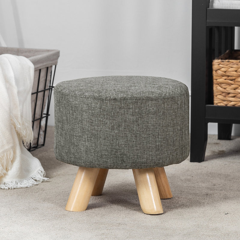 Cenka Upholstered Ottoman, Gray Fabric