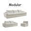 Canapé à accoudoirs à coussin de compression de 127,4 po avec coussins en mousse haute résilience