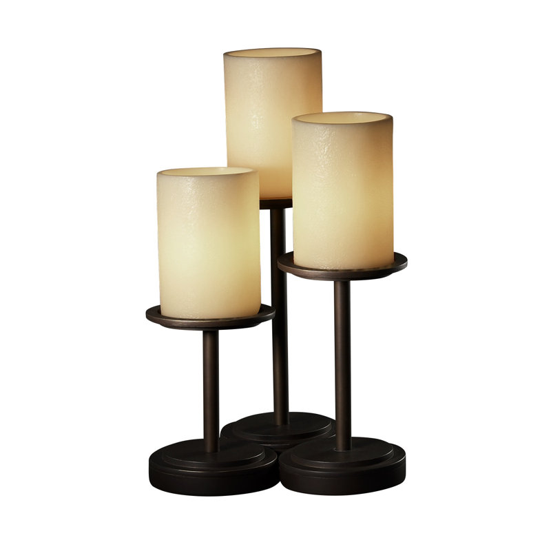 Lampe de table 16 po Burdette, Bronze foncé, Crème