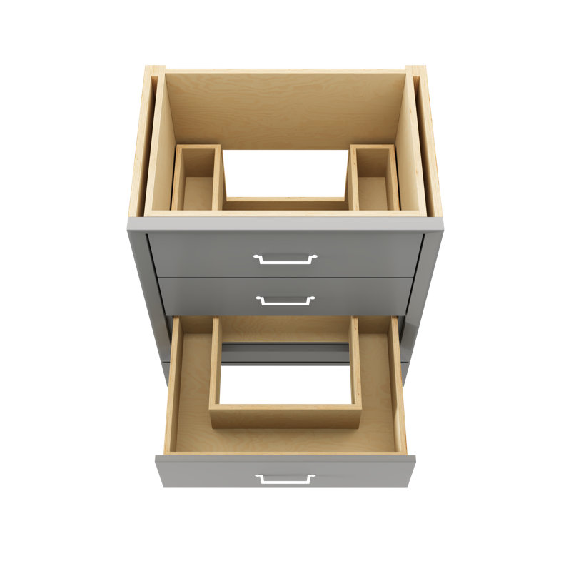 Alexandra Three-Drawer Single Bath Vanity, Platinum Gray, 30", Matte Black