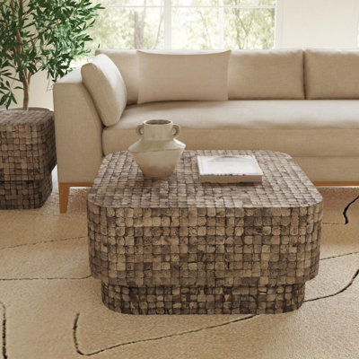Klenk Square Coconut Shell Coffee Table