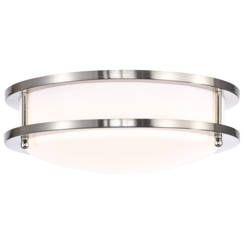 Florez 1-Light Integrated LED CCT Selectable Flush Mount, 3.75" H x 10" W x 10" D, Brushed Nickel