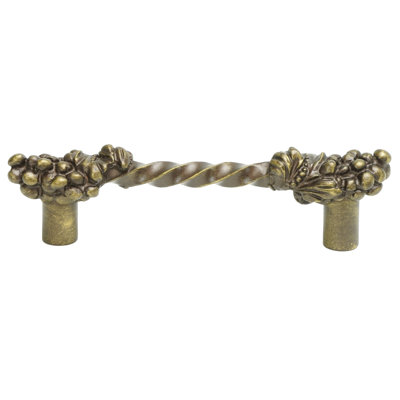 Bacchus large 4 inch center to center pull  in finish Antique Brass