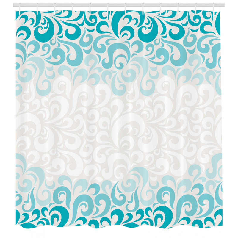 Abstract Shower Curtain with Hooks Included, 70" H x 69" W