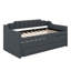 Lit de jour simple rembourré avec lit gigogne et trois tiroirs, canapé-lit, base de lit en bois avec accoudoirs inclinés, aucun sommier nécessaire-1404797764