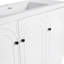 Meuble-lavabo autoportant avec lavabo en résine blanche et 3 portes d'armoire à fermeture en douceur - conception moderne et durable