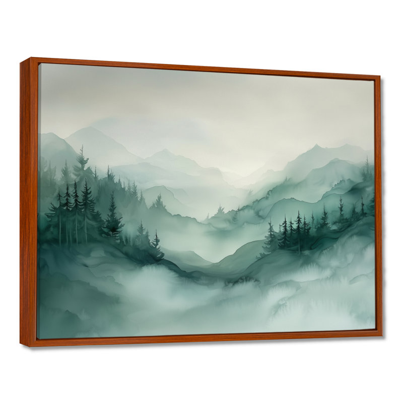 Goudelock Fading Light Gradient Forest Landscape I - montagnes, art mural, Brun, Impression encadrée flottante