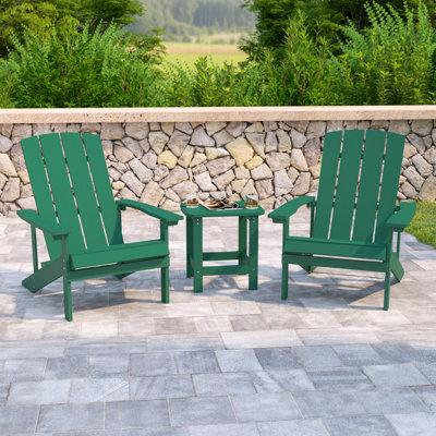 Ensemble de table d'appoint et 2 chaises de style Adirondack intérieur / extérieur Balasi