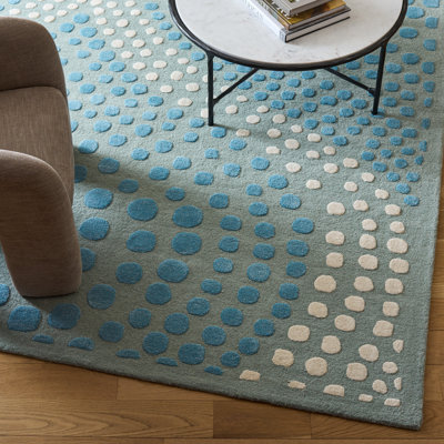 Tapis abstrait en laine et viscose touffeté à la main Candelo